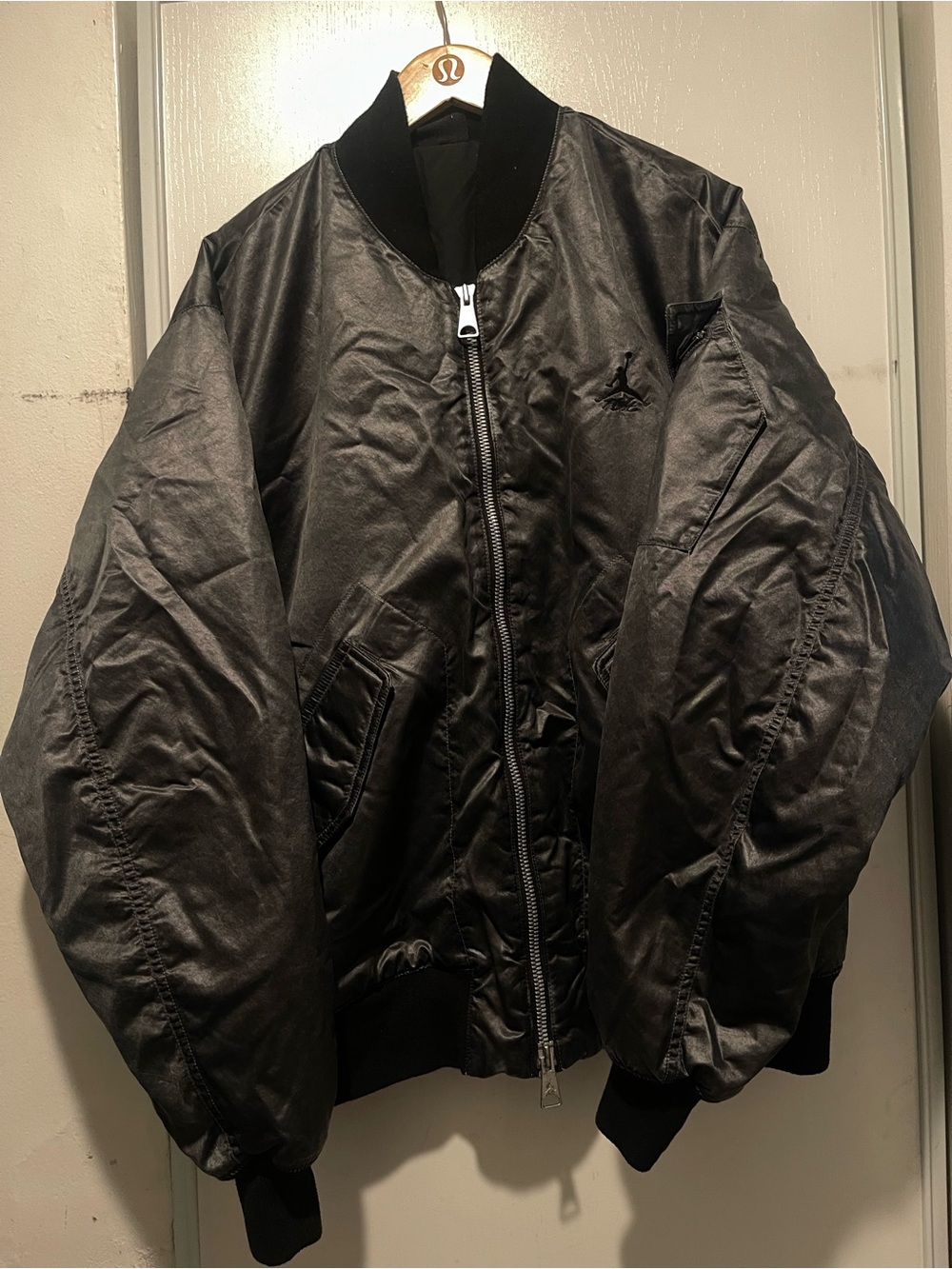 Black Bomber Jacket - Men's   Zip-Up